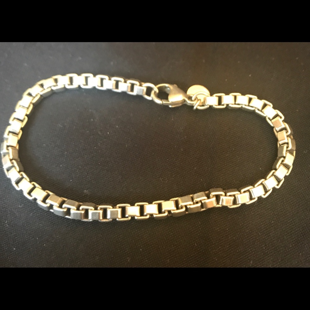 Authentic Tiffany Silver Square chain bracelet